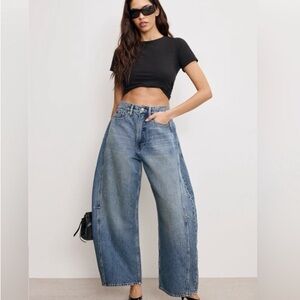 Good American Dark Blue Flare Jeans